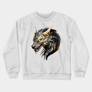 Black and Gold Dragon Head Crewneck Sweatshirt
